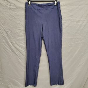 Eric Casual Womens Blue Straight Leg Pull On Stretch Legging Pants Size Medium